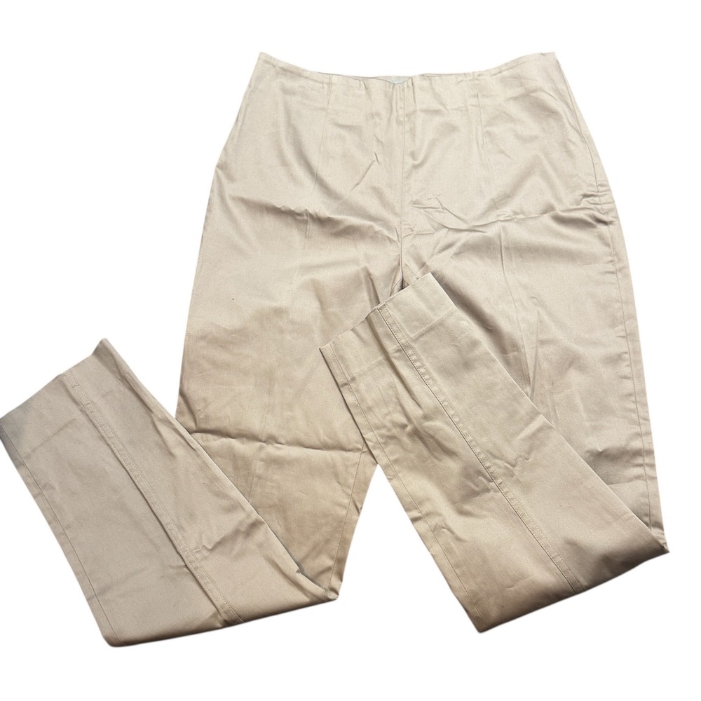 LAVIA Bis Women Beige High Waist Trousers Pants Cropped Leg Bulgaria Size M